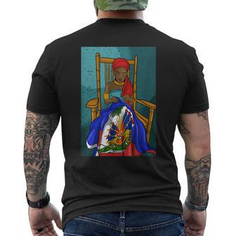 Haiti Haitian Flag Day Proud Woman Ayiti Girl Men's Back Print T-shirt | Mazezy