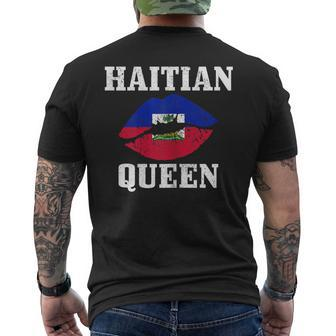 Haitian Queen Haiti Flag Pride Vintage Girls Men's Back Print T-shirt | Mazezy