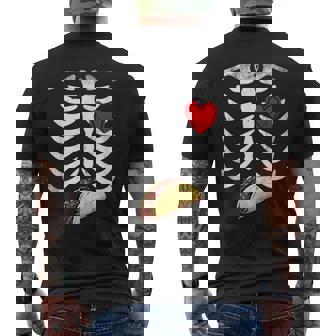 Halloween Dad Skeleton Taco Belly Funny Pregnancy Couple Men Mens Back Print T-shirt | Mazezy