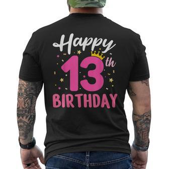 Happy 13Th Birthday Decoration 13 Years Old Nager Girls Mens Back Print T-shirt | Mazezy