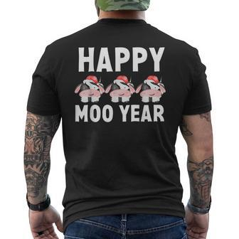 Happy Cow Moo Year New Years Eve 2023 Farmer Cow Lover Men's T-shirt Back Print - Seseable