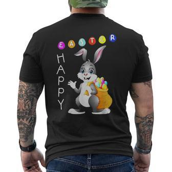 Happy Easter Bunny Eggs Hunting Rabbit Egg Party Men's T-shirt Back Print - Seseable