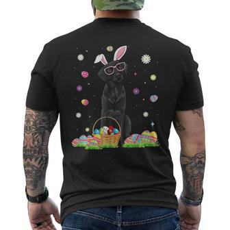 Happy Easter Cute Black Labrador Bunny Ears Dog Lovers Men's T-shirt Back Print - Seseable