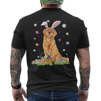 Happy Easter Cute Golden Retriever Bunny Ears Dog Lovers Men's T-shirt Back Print - Seseable