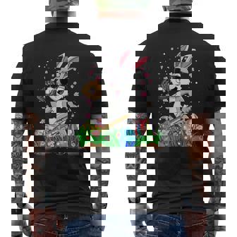 Happy Easter Day Baseball Bunny Rabbit Easter Basket Eggs Men's Back Print T-shirt | Mazezy