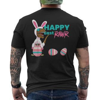 Happy Eastrawr T Rex Dinosaur Easter Egg Bunny Costume Men's T-shirt Back Print - Seseable