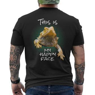 This Is My Happy Face Bearded Dragon Reptile Men's T-shirt Back Print - Seseable