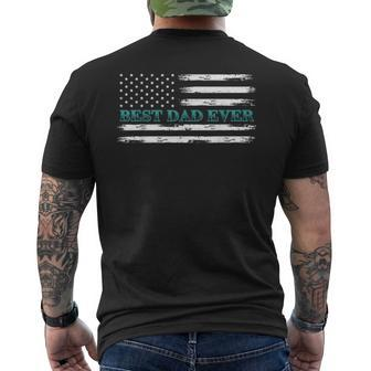 Happy Fathers Day Best Dad Ever With Us American Flag Mens Back Print T-shirt - Seseable