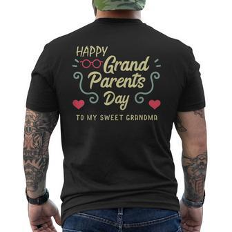 Happy Grandparents Day To My Sweet Grandma Best Granny Ever Mens Back Print T-shirt - Seseable