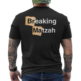 Happy Passover Breaking Matzah Afikoman Family Seder Pesach Men's Back Print T-shirt | Mazezy