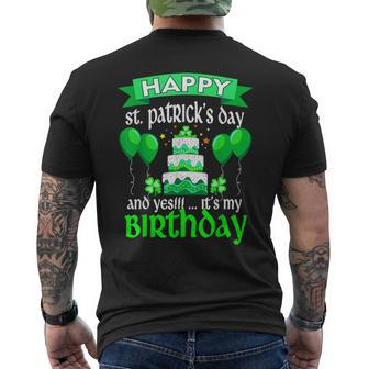 Happy St Patricks Day And Yes Its My Birthday Men's T-shirt Back Print - Thegiftio UK