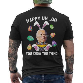 Happy Uh You Know The Thing Bunny Joe Biden Egg Easter Men's T-shirt Back Print - Seseable