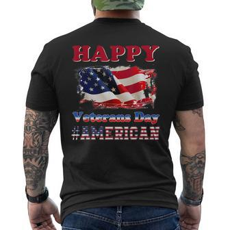 Happy Veterans Day American - Flag Veterans Day American Men's T-shirt Back Print - Seseable
