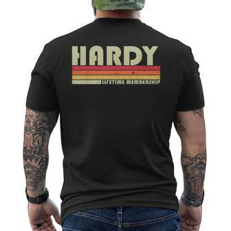 Hardy Surname Retro Vintage 80S 90S Birthday Reunion Men's Back Print T-shirt | Mazezy