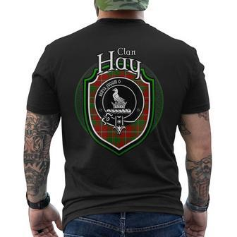 Hay Clan Crest | Scottish Clan Hay Family Crest Badge Mens Back Print T-shirt - Seseable
