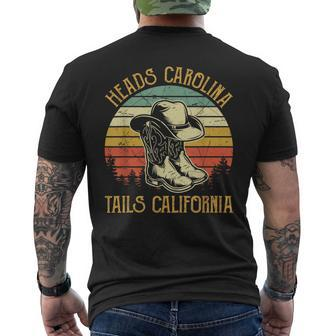 Heads Carolina Tail California Western Cowgirl Country Music Men's Back Print T-shirt | Mazezy