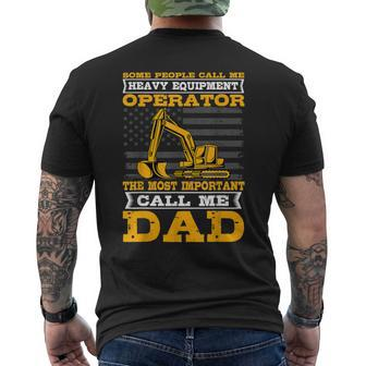 Heavy Equipment Operator Excavator Fathers Day Dad Men's Back Print T-shirt | Mazezy