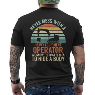 Heavy Equipment Operator Joke | Mechanic & Operator Mens Back Print T-shirt | Mazezy