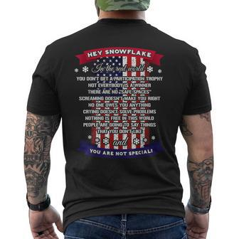 Hey Snowflake Proud Army Dad Men's Back Print T-shirt