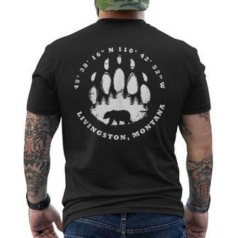 Hiking Bear Wear Livingston Montana Men's Back Print T-shirt | Mazezy
