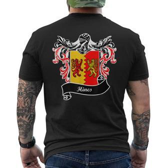 Hines Coat Of Arms Surname Last Name Family Crest Mens Back Print T-shirt - Seseable