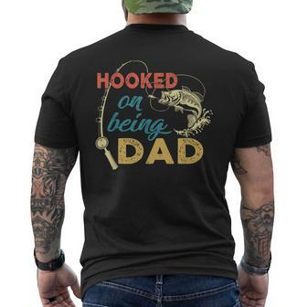 Hooked On Being A Dad  Fishing Dad Father_S Day Mens Back Print T-shirt