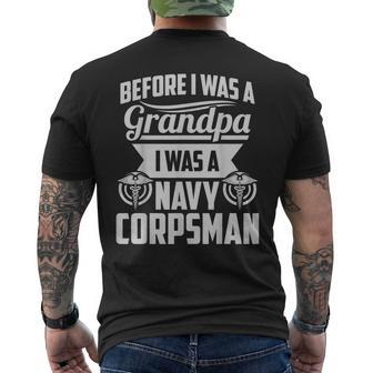 Hospital Corpsman Us Navy Before I Was A Grandpa Mens Back Print T-shirt | Mazezy