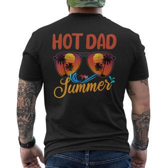 Mens Hot Dad Summer Father Grandpa Vintage Tropical Sunglasses Men's T-shirt Back Print - Seseable