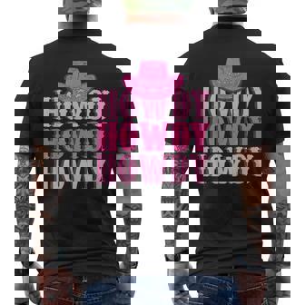 Howdy Rodeo Pink Cowgirls Hat Men's T-shirt Back Print - Seseable