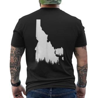 Hunter Elk & Deer State - Vintage Idaho Hunting Men's Back Print T-shirt | Mazezy
