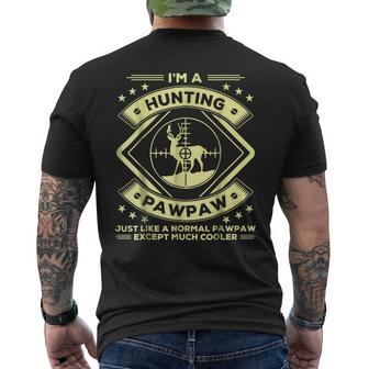 Hunting Paw Paw Funny Hunter Gifts Grandpa Mens Back Print T-shirt | Mazezy
