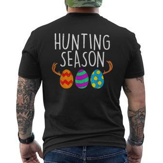 Hunting Season Eggs Deer Easter Day Egg Hunt Hunter 2023 Men's Back Print T-shirt | Mazezy