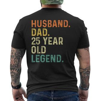 Husband Dad 25 Year Old Legend 25Th Birthday Retro Vintage Men's T-shirt Back Print - Seseable