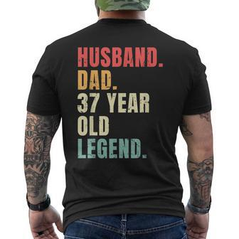 Husband Dad 37 Year Old Legend Retro Vintage 37Th Birthday Gift For Mens Mens Back Print T-shirt | Mazezy