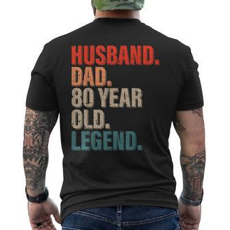 Mens Husband Dad 80 Year Old Legend Vintage 80Th Birthday 1943 Men's Back Print T-shirt | Mazezy