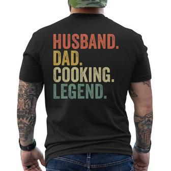 Husband Dad Cooking Legend Funny Cook Chef Father Vintage Gift For Mens Mens Back Print T-shirt | Mazezy