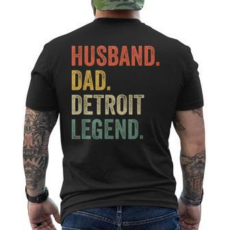 Husband Dad Detroit Legend Fathers Day Vintage Men's T-shirt Back Print - Thegiftio UK