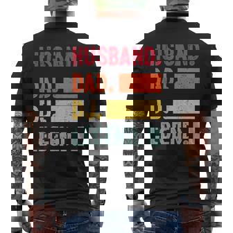 Husband Dad Dj Legend Dj Disc Music Lover Men's T-shirt Back Print - Thegiftio