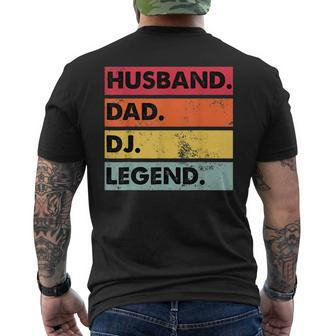 Husband Dad Dj Legendfunny Dj Discjockey Music Player Mens Back Print T-shirt | Mazezy