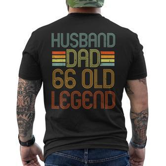 Husband Dad Legend 66Th Birthday 66 Year Old Fathers Day Men's T-shirt Back Print - Thegiftio UK