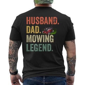 Mens Husband Dad Mowing Legend Lawn Care Gardener Father V2 Men's T-shirt Back Print - Seseable