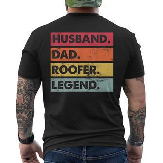 Husband Dad Roofer Legend Roofing Fathers Day Men's T-shirt Back Print - Thegiftio UK
