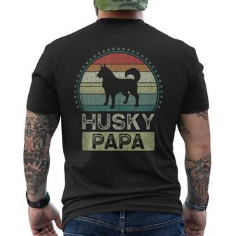 Husky Papa Fathers Day Dad Grandfather Siberian Husky Men's T-shirt Back Print - Thegiftio UK