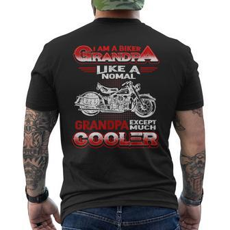 I Am A Biker Grandpa Cool Motorbike Chopper Gift Gift For Mens Mens Back Print T-shirt