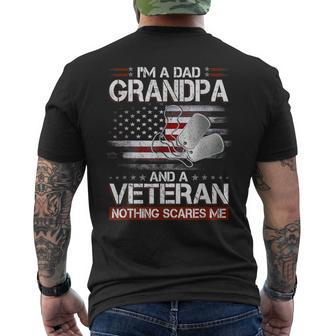 I Am A Dad Grandpa And A Veteran Nothing Scares Me Usa Gifts Gift For Mens Mens Back Print T-shirt | Mazezy