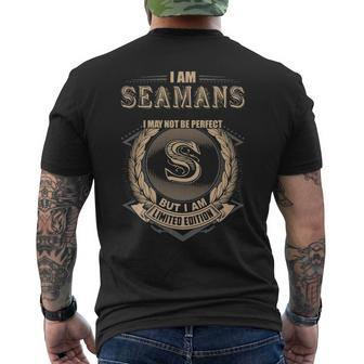I Am Seamans I May Not Be Perfect But I Am Limited Edition Shirt Mens Back Print T-shirt - Seseable