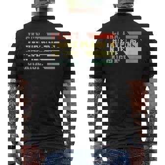 I Cant I Have Plans In My Garage Vintage Retro Car Mechanic Mens Back Print T-shirt | Mazezy