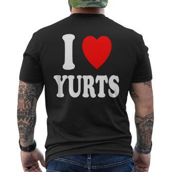 I Heart Love Yurts Tent Camping Outdoors Woods Forrest Mens Back Print T-shirt | Mazezy