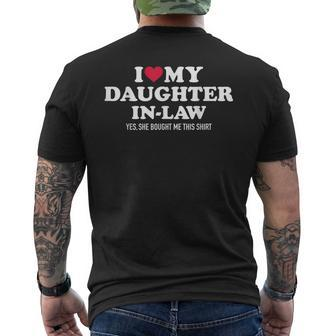 I Love Daughterinlaw For Fatherinlaw Mens Back Print T-shirt | Mazezy