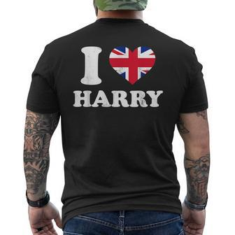 I Love Harry Cool Named Personalized Heart Mens Back Print T-shirt - Seseable